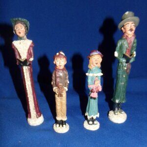 Vintage Tall & Skinny Christmas Caroler Family
